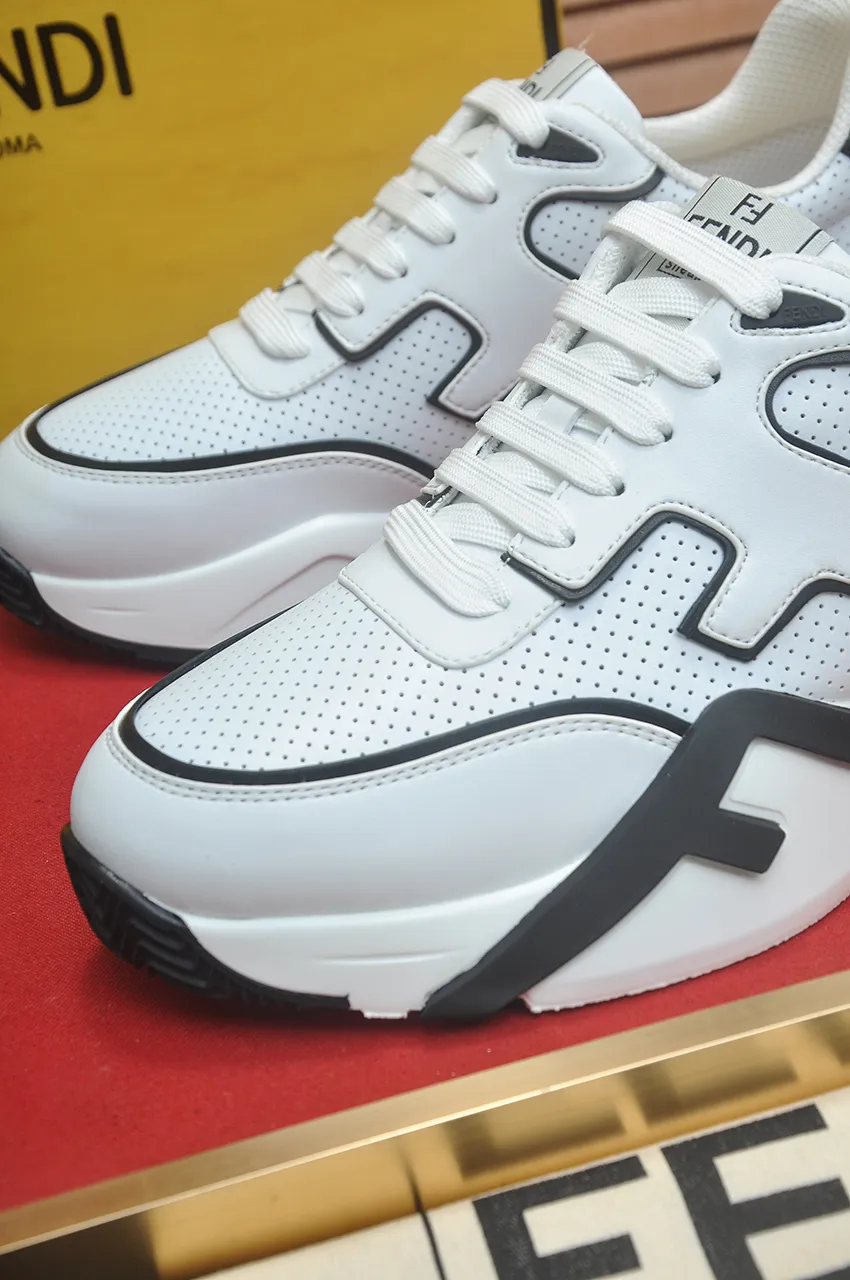 Men's shoes 💰600💶 [Fendi] The latest casual sports shoes 🔥 Many 💑 stars have the same style FD match. The original version is a one-to-one replica. Designer Kim Jones's first fendi match and Donkey brand Trainer basketball sneakers. Material: Original silk mesh. Lining: Breathable mesh. Packaging: Original 1:1 matching high-end packaging. Size: 38-45 (45 is custom-made and cannot be returned or exchanged)